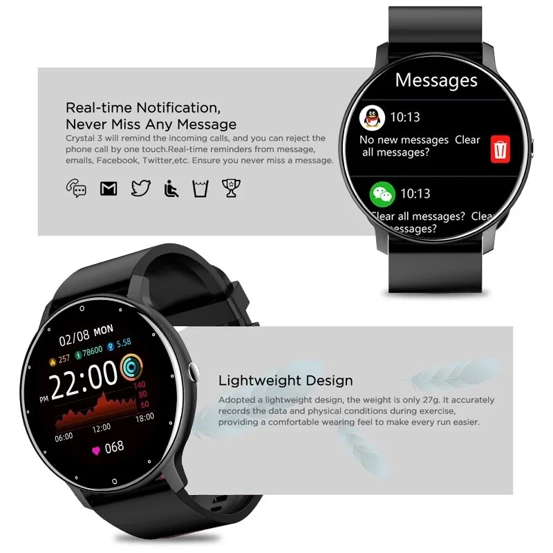 Buy LIGE New Men Smart Watch Real-time Activity Tracker Heart Rate Monitor Sports Women Smart Watch Men Clock For Android IOS at Best Price