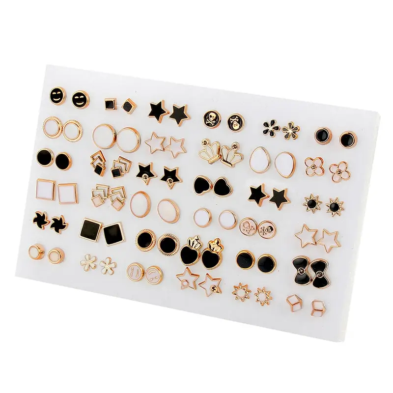 Buy 10 Pairs Mixed Styles White Black Ear rings tops studs and earrings drops latest designs at best price online in pakistan