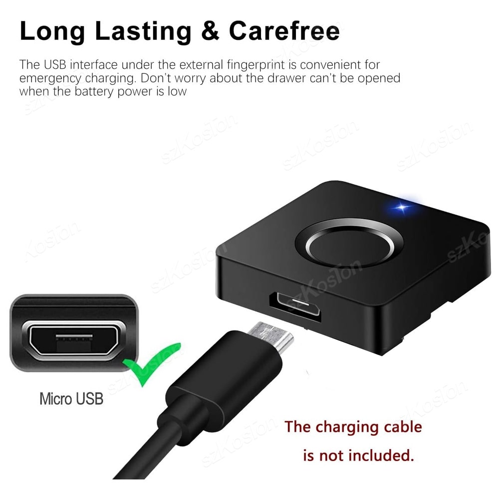 Fingerprint Drawer Biometric Fingerprint Cabinet Lock Keyless Smart Locker Lock for Home and Office Cabinet Drawer Storage